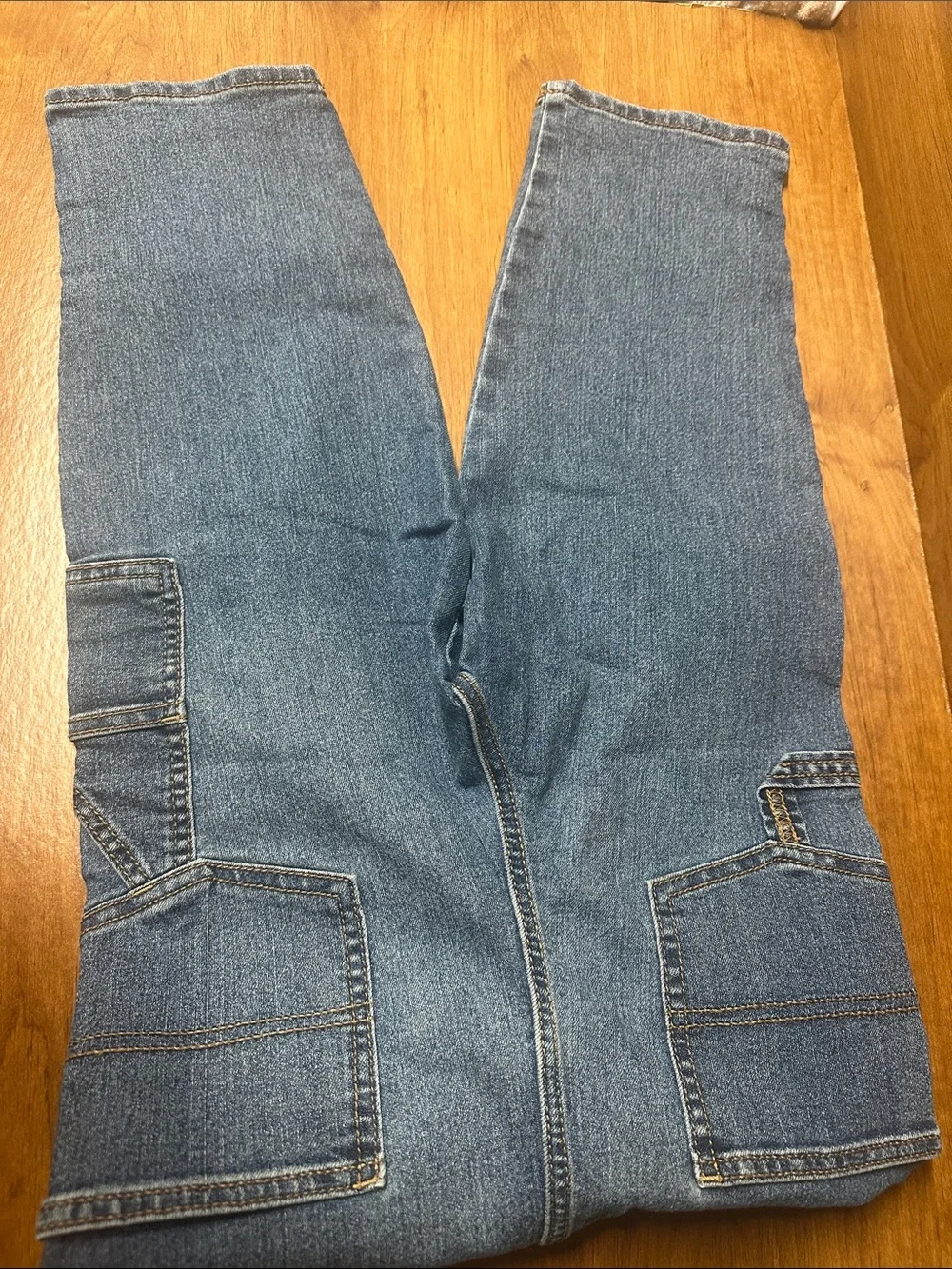 OshKosh B'gosh Dark Blue Denim Overalls with Striped Straps